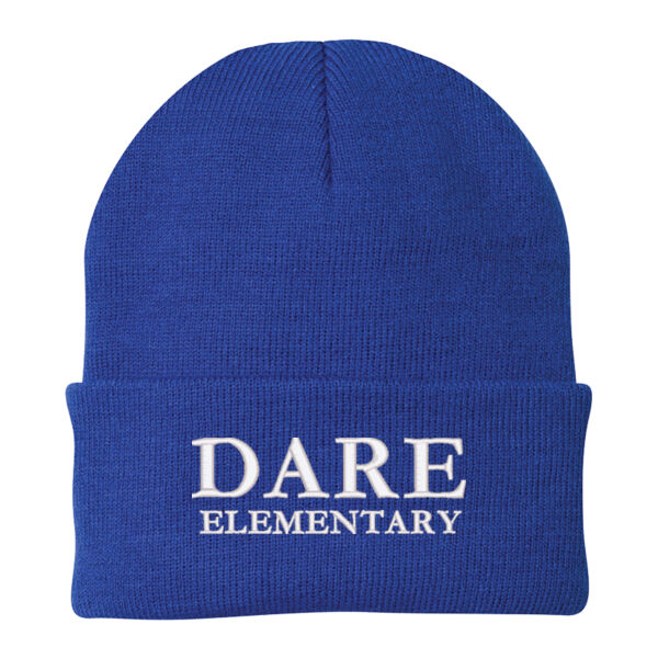 Beanie Hat with DARE Embroidery - DP Knit Cap - DP Knit Cap Thumbnail