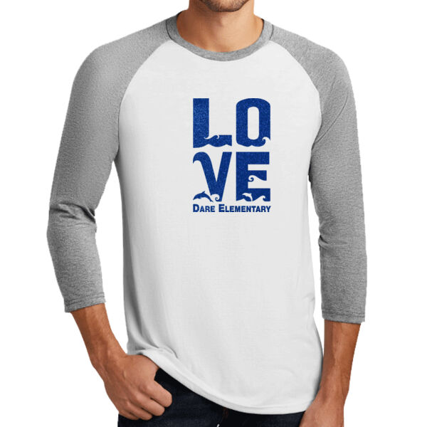 Unisex Love Glitter Heatpress Dare 3/4 Sleeve Tee - Copy of Copy of ® Perfect Tri ® 3/4 Sleeve Raglan Thumbnail